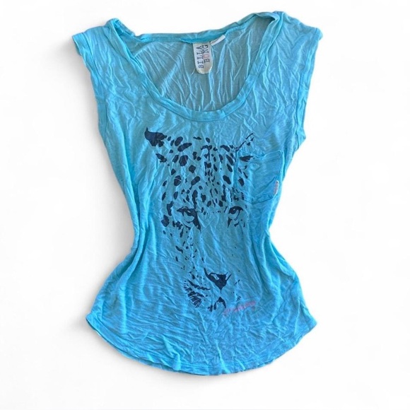 Y2K Billabong Tiger Graphic Tee - blue - Size Small - Picture 1 of 6